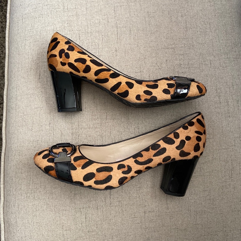 Anne Klein iflex faux fur heels